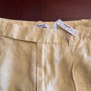 NWT Madewell 100% Linen Wide Leg Pleated Pant